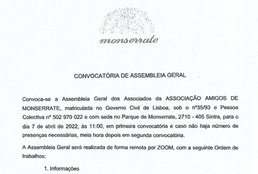 Call for the General Assembly of Associates of the Amigos de Monserrate Association